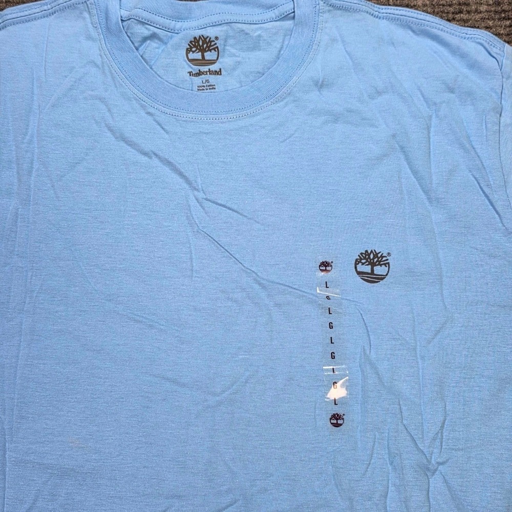 Timberland Graphic Tee Women's Size Large Light Blue Casual 100% Cotton New - Picture 7 of 8